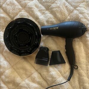 Curlsmith Black Hair Dryer with Attachments
